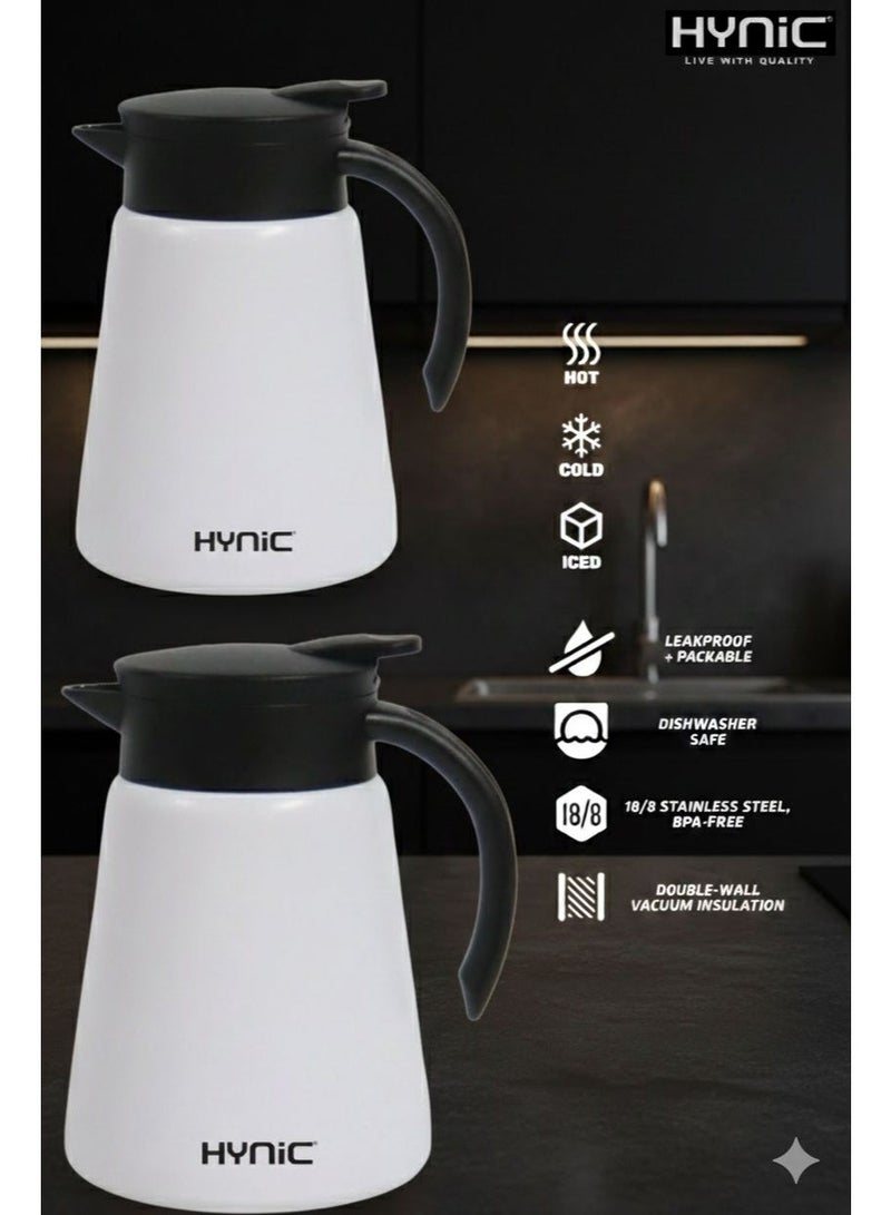 Hynic Stainless Steel Vacuum Flask 880ml | Double-Wall Vacuum Insulated Thermal Carafe for Hot & Cold Drinks | 12-Hour Heat Retention, BPA-Free 304 Food-Grade Steel, Leakproof Lid - Image 4